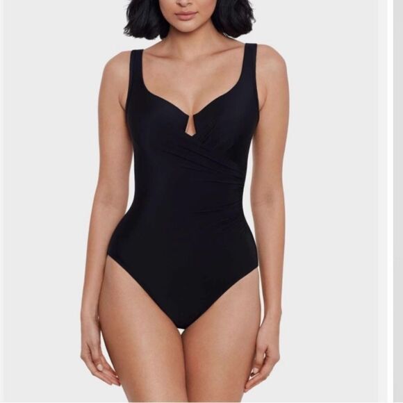 Miraclesuit Must Have Escape One-Piece Slimming Underwire Swimsuit Brown Sz 8 - Picture 4 of 9